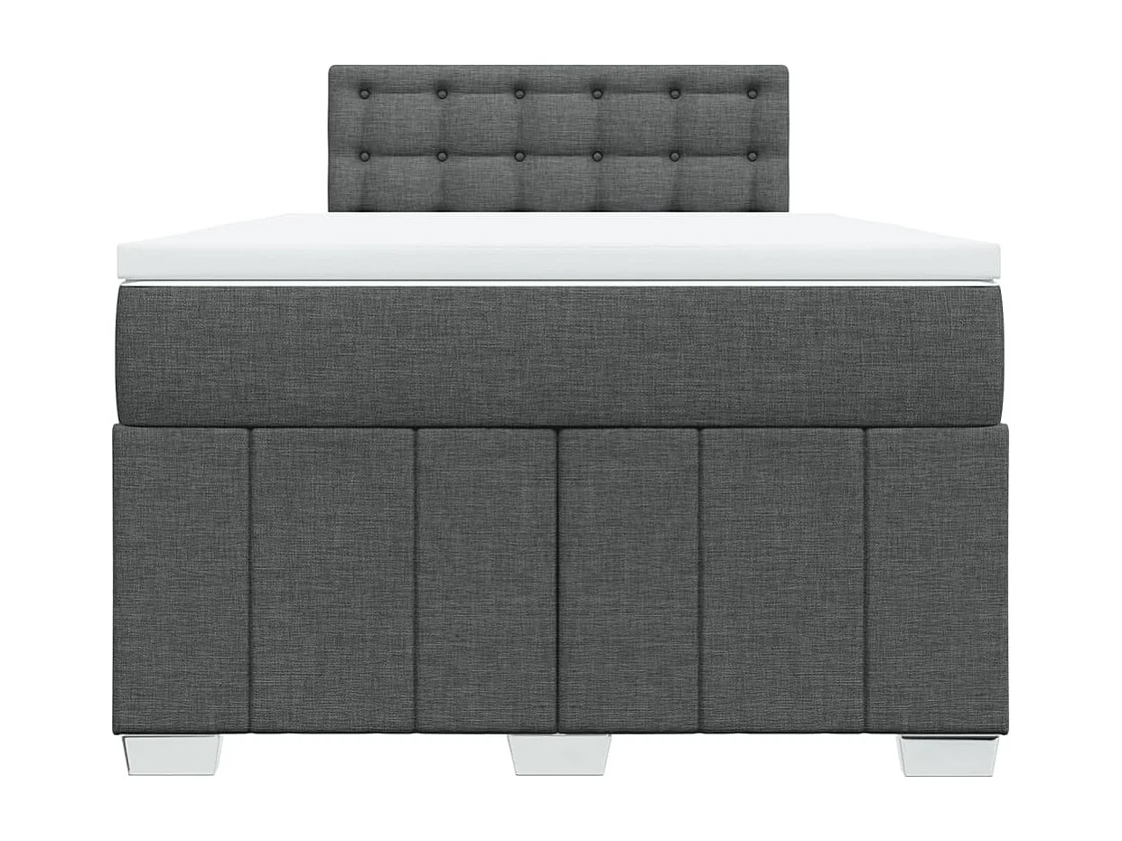 Boxspringbett mit Matratze Dunkelgrau 120x190 cm Stoff