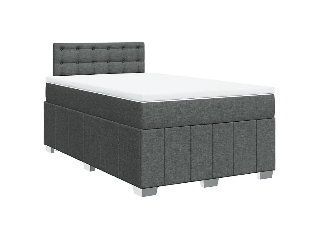 Boxspringbett mit Matratze Dunkelgrau 120x190 cm Stoff