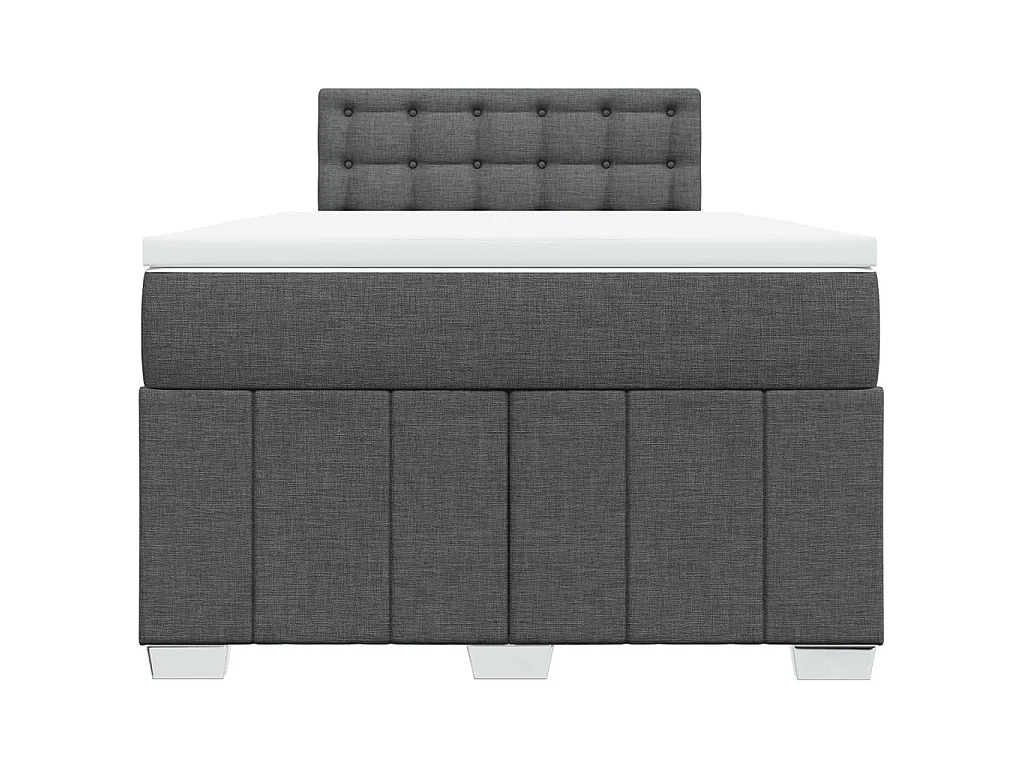 Boxspringbett mit Matratze Dunkelgrau 120x190 cm Stoff