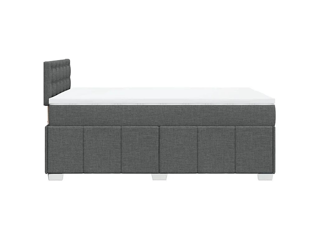 Boxspringbett mit Matratze Dunkelgrau 120x190 cm Stoff