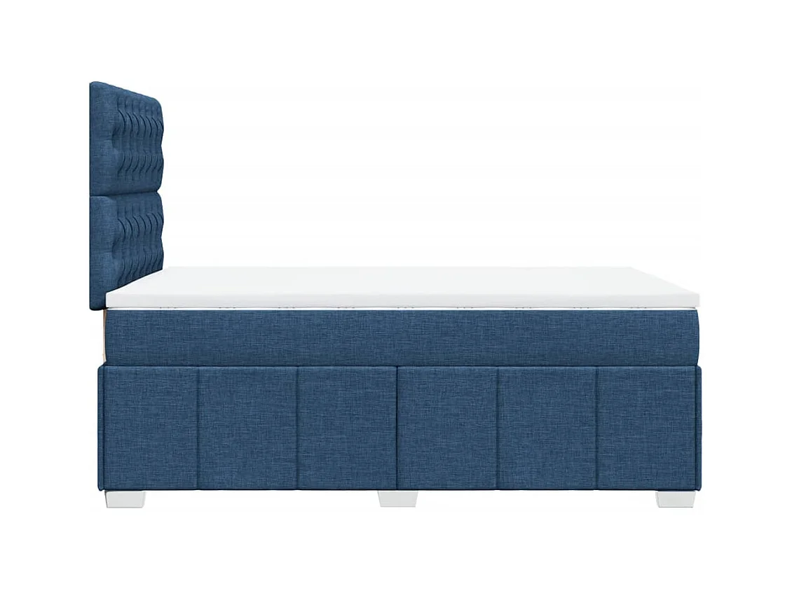 Boxspringbett mit Matratze Blau 120x200 cm Stoff