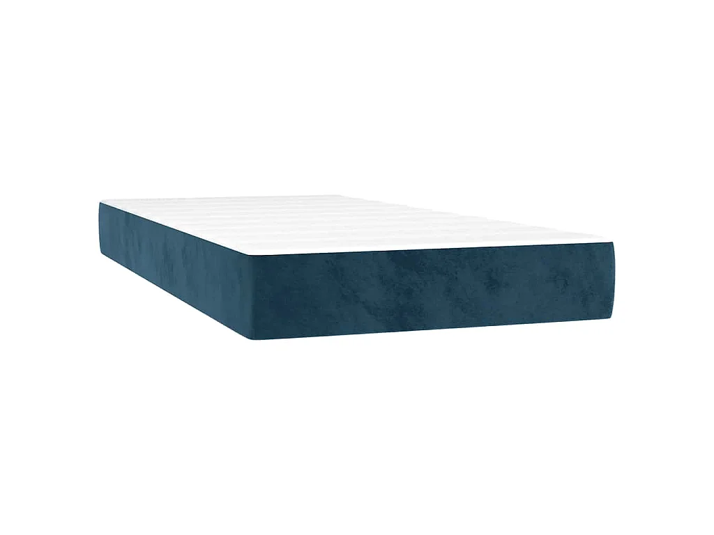 Boxspring met matras fluweel donkerblauw 120x190 cm