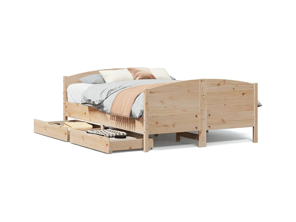 Cadre de lit sans matelas 120x200 cm bois de pin massif