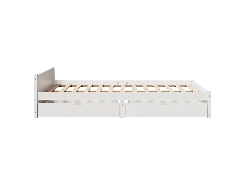 Cadre de lit sans matelas blanc 120x200 cm bois de pin massif