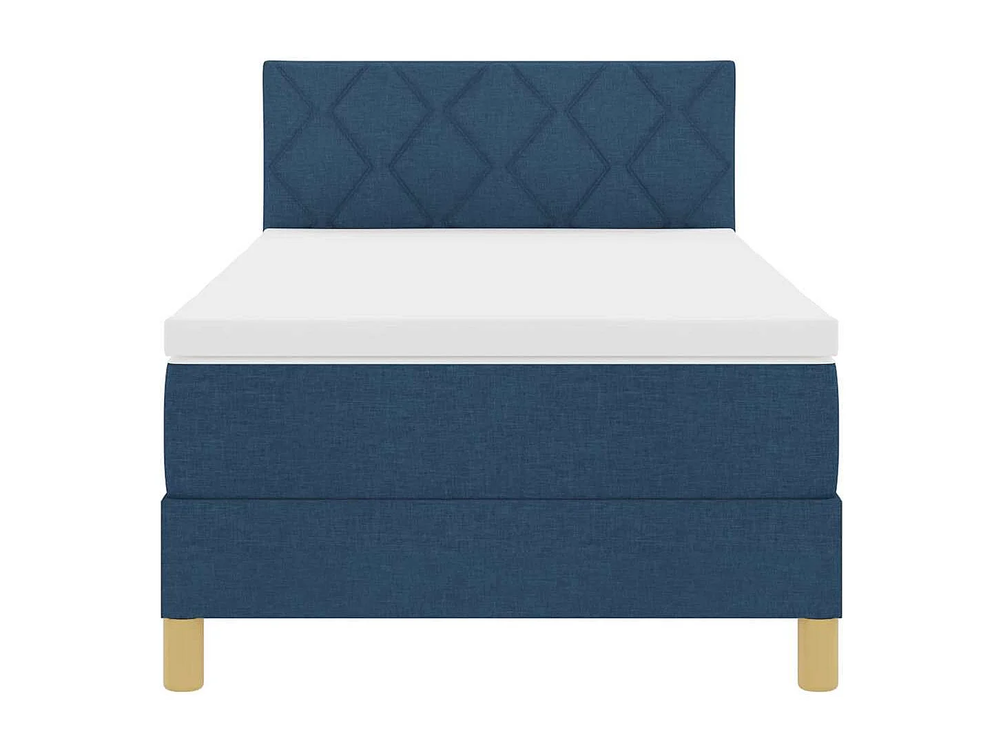 Boxspringbett mit Kissen mit Kopfteil Blau 100 x 200 cm Stoff