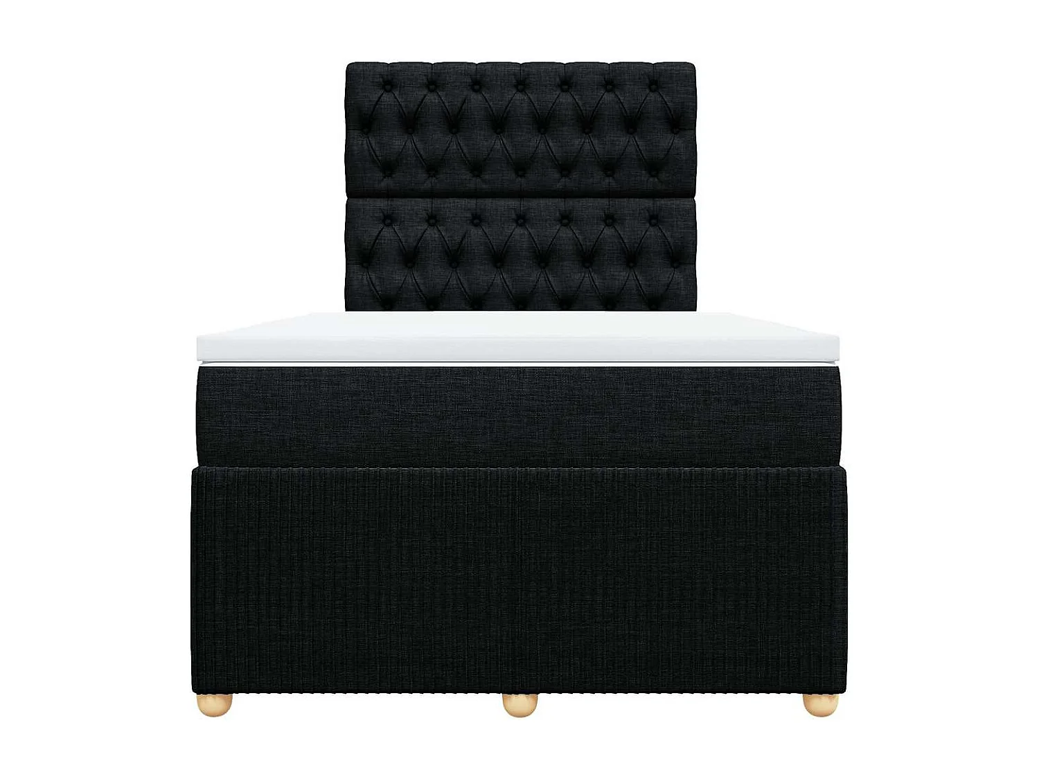 Sommier à lattes de lit avec matelas noir 120x190 cm tissu