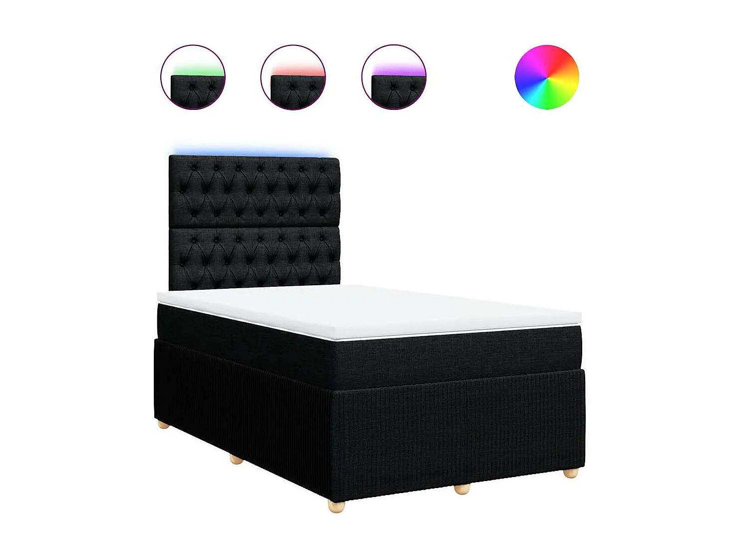 Boxspringbett mit Matratze Schwarz 120x190 cm Stoff