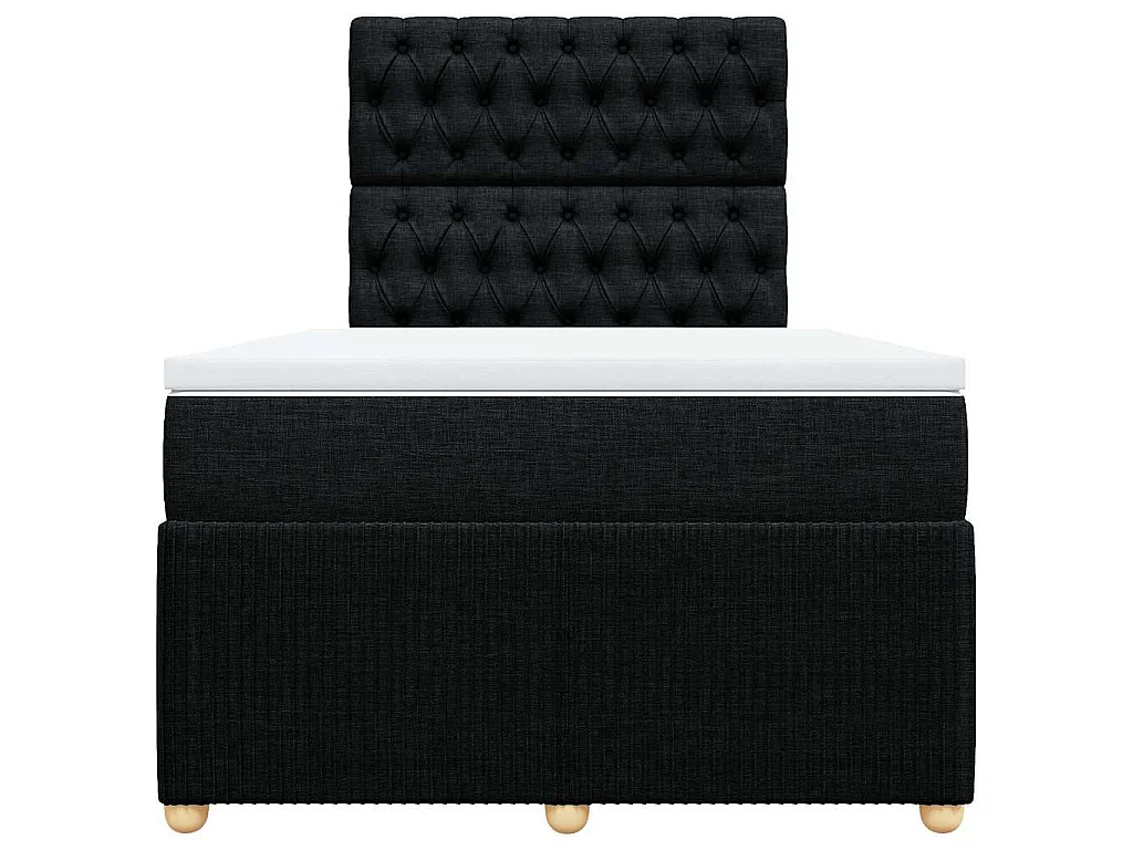 Cama boxspring com colchão 120x190 cm tecido preto
