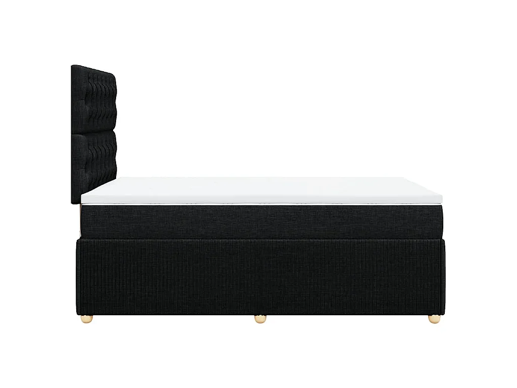 Cama boxspring com colchão 120x190 cm tecido preto