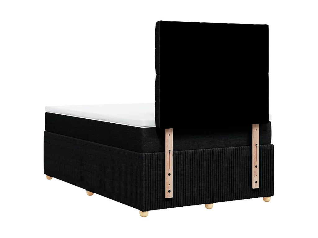 Cama boxspring com colchão 120x190 cm tecido preto
