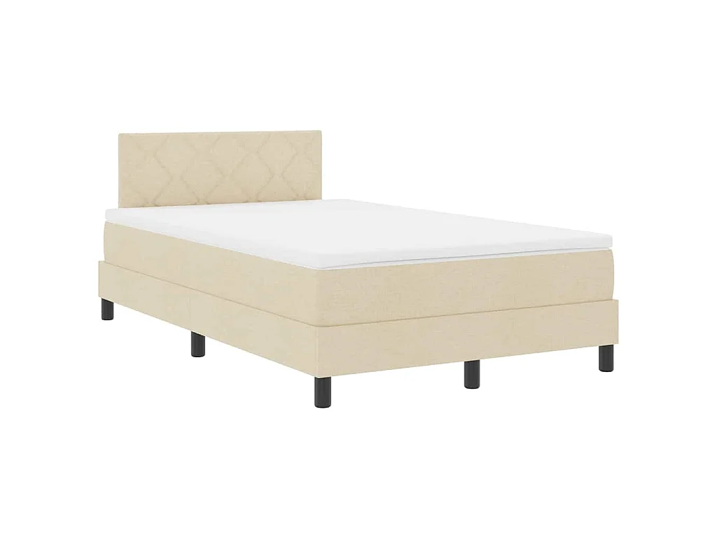 Boxspringbed met kussen met hoofdeinde Crème 120 x 190 cm Stof