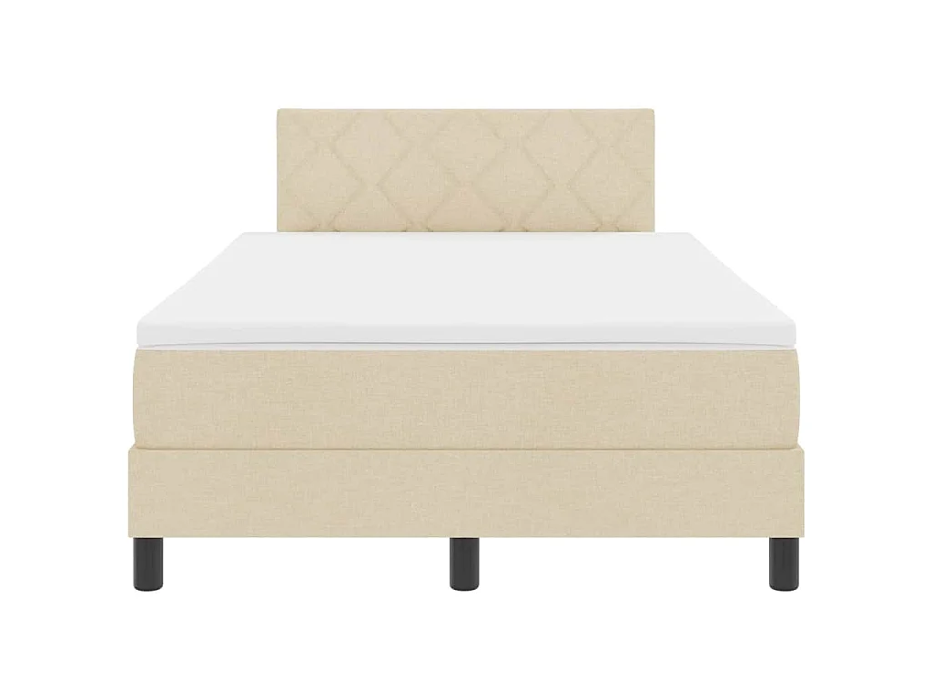 Boxspringbed met kussen met hoofdeinde Crème 120 x 190 cm Stof