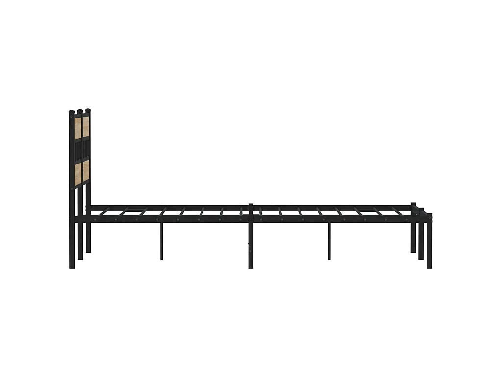 Cadre de lit en métal sans matelas chêne sonoma 120x190 cm