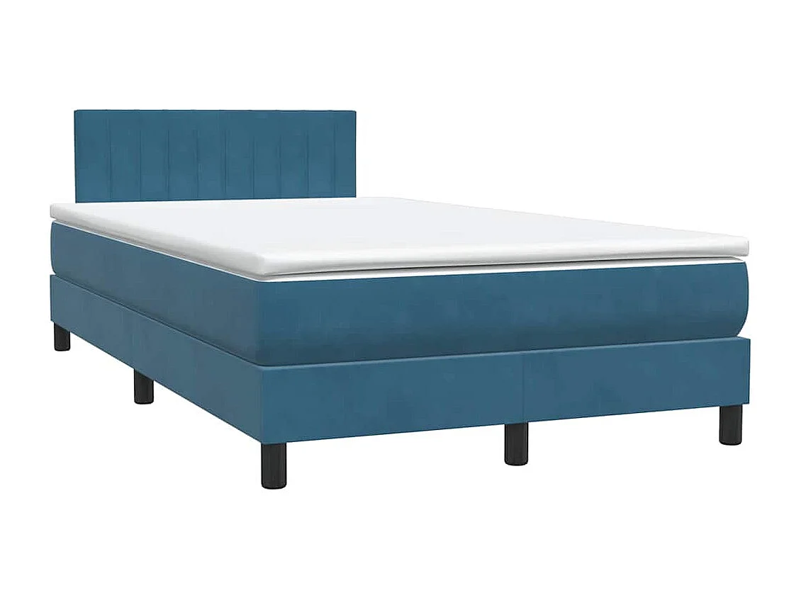 Boxspringbett mit Matratze Dunkelblau 120x210 cm Samt