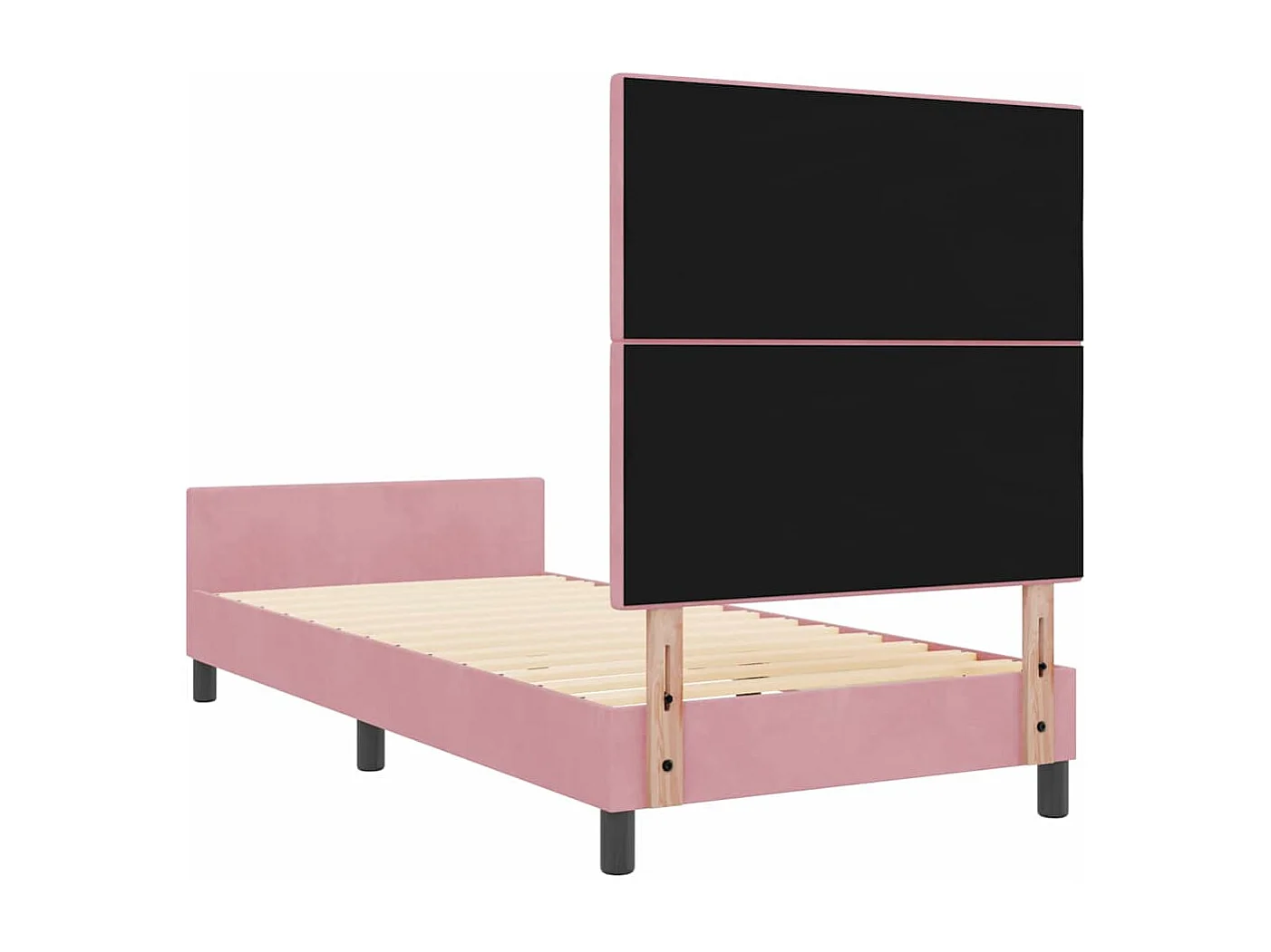 Cadre de lit avec tête de lit Rose 100 x 200 cm Velours