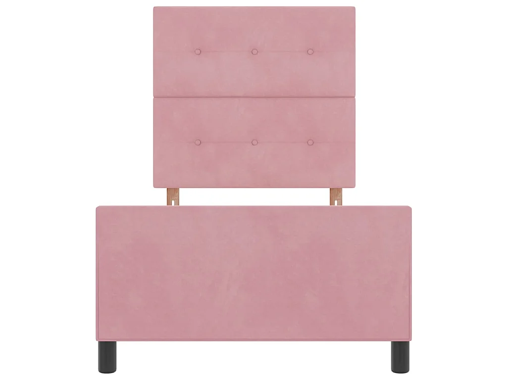 Letto a molle con testiera Rosa 100 x 200 cm Velluto