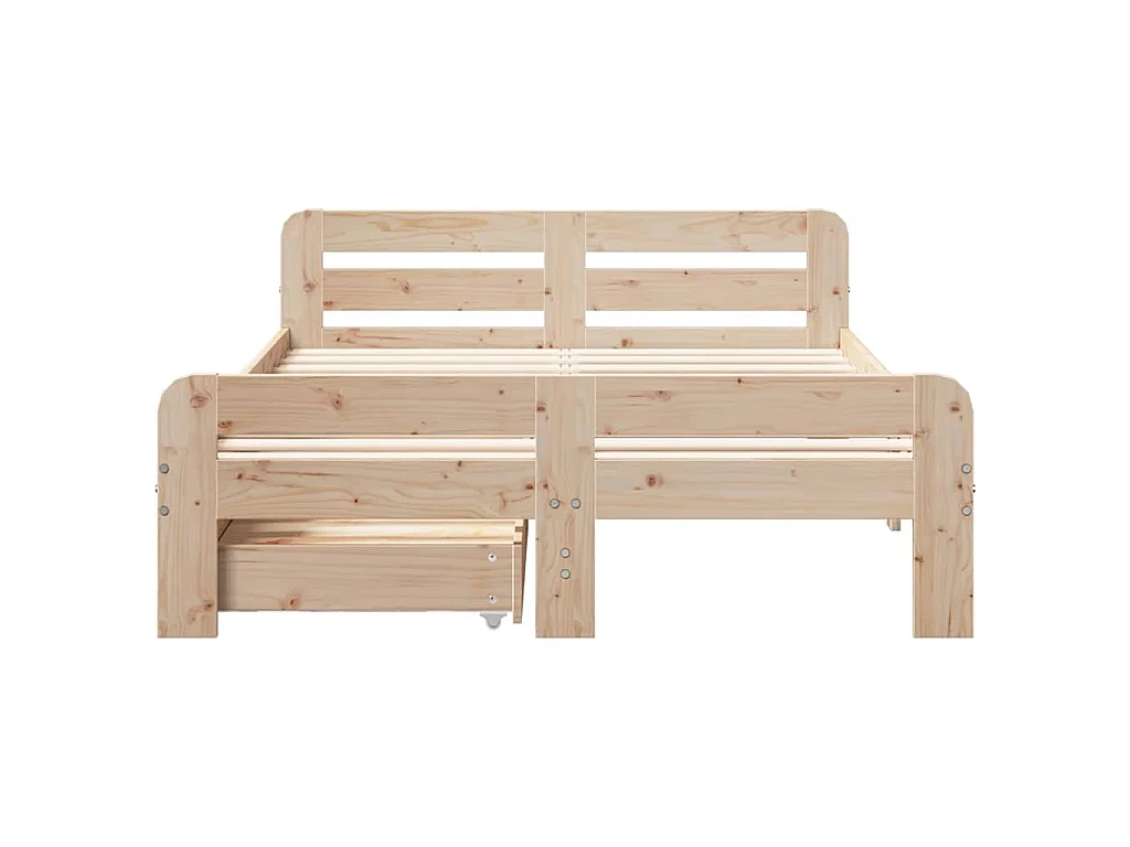Estructura de cama sin colchón madera maciza de pino 120x190 cm