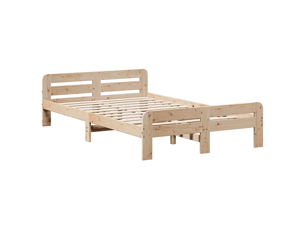 Estructura de cama sin colchón madera maciza de pino 120x190 cm