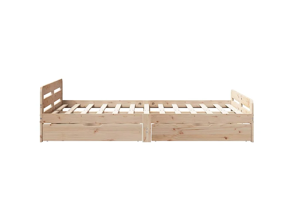 Estructura de cama sin colchón madera maciza de pino 120x190 cm