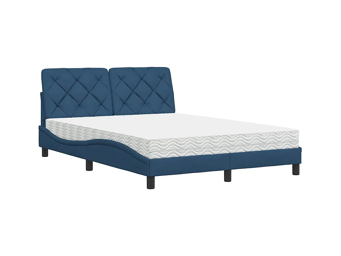 Letto con Materasso Blu 120x200 cm in Tessuto