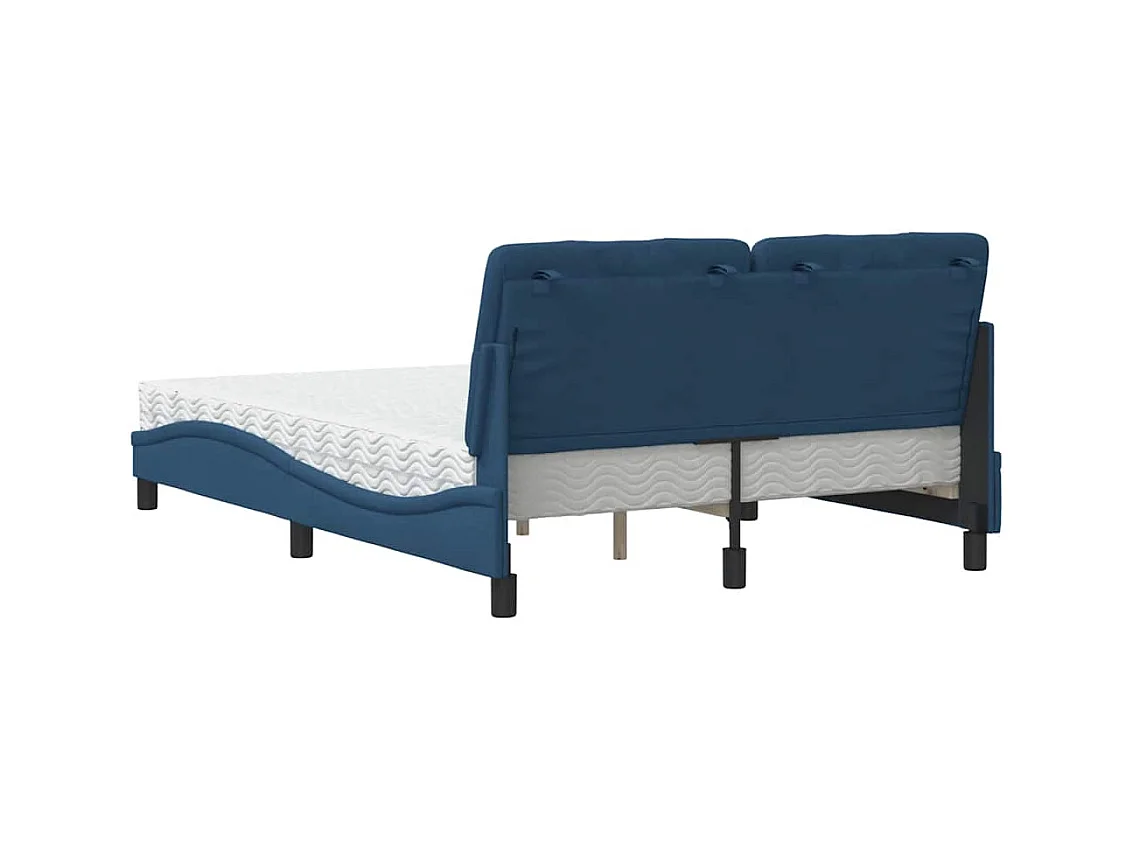 Letto con Materasso Blu 120x200 cm in Tessuto