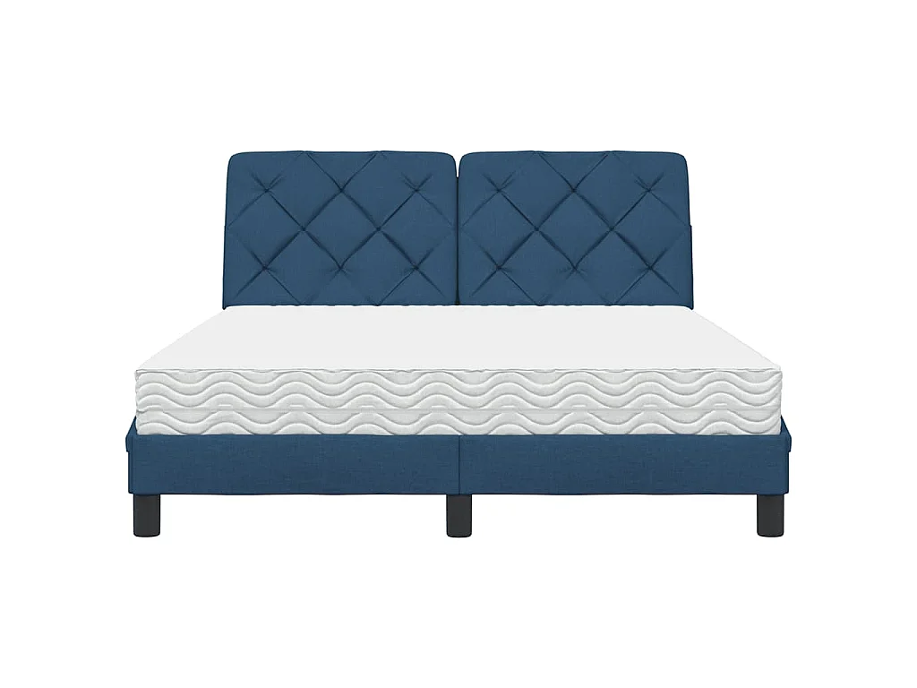Cama con colchón tela azul 120x200 cm