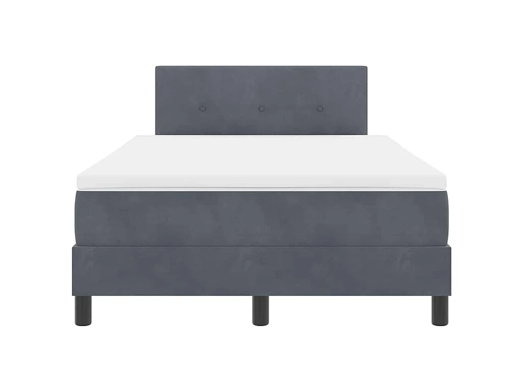 Boxspringbed met hoofdeinde Donkergrijs 120 x 200 cm Fluweel