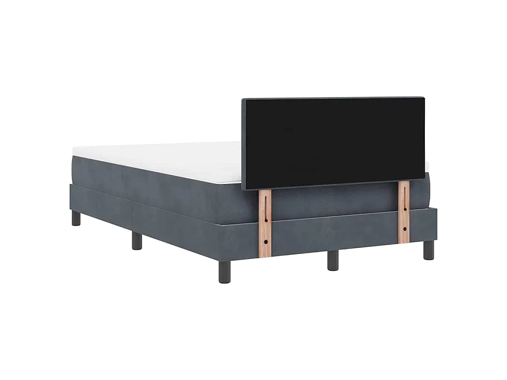 Boxspringbed met hoofdeinde Donkergrijs 120 x 200 cm Fluweel