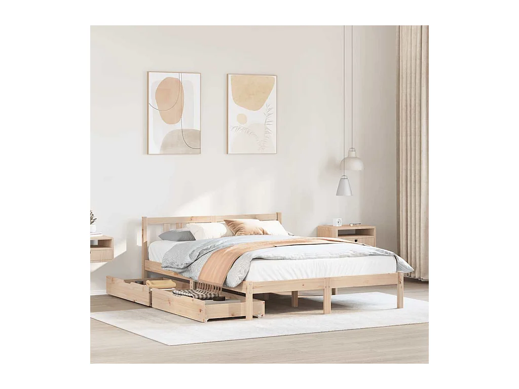 Cadre de lit sans matelas 120x200 cm bois de pin massif