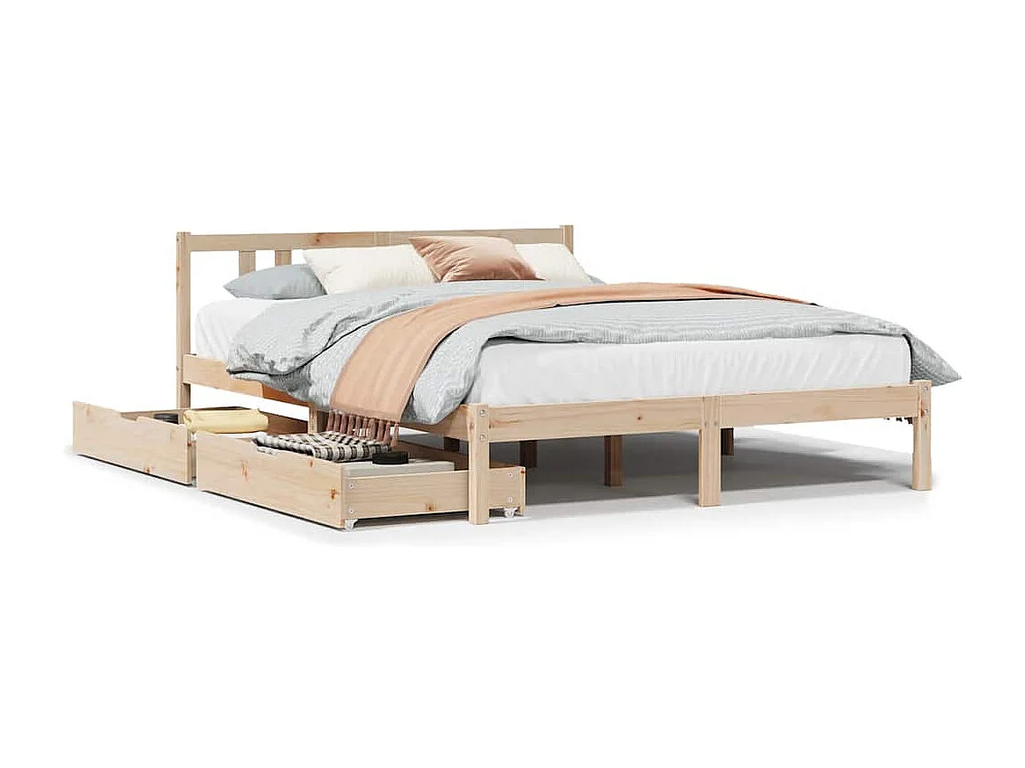 Bedframe zonder matras massief grenenhout 120x200 cm