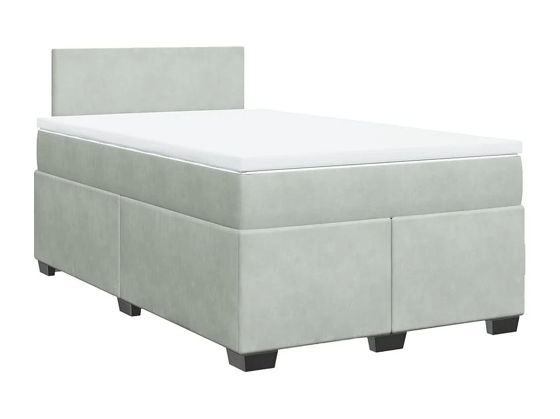 Boxspring met matras fluweel lichtgrijs 120x190 cm