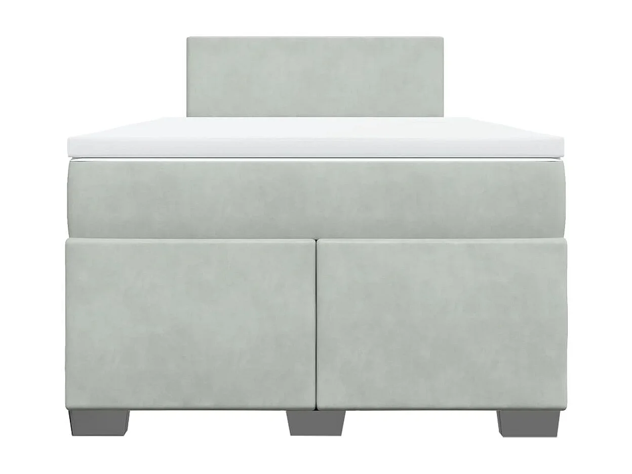 Boxspring met matras fluweel lichtgrijs 120x190 cm