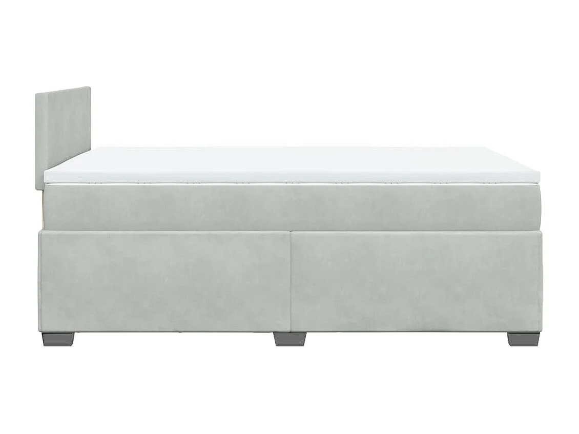 Boxspring met matras fluweel lichtgrijs 120x190 cm