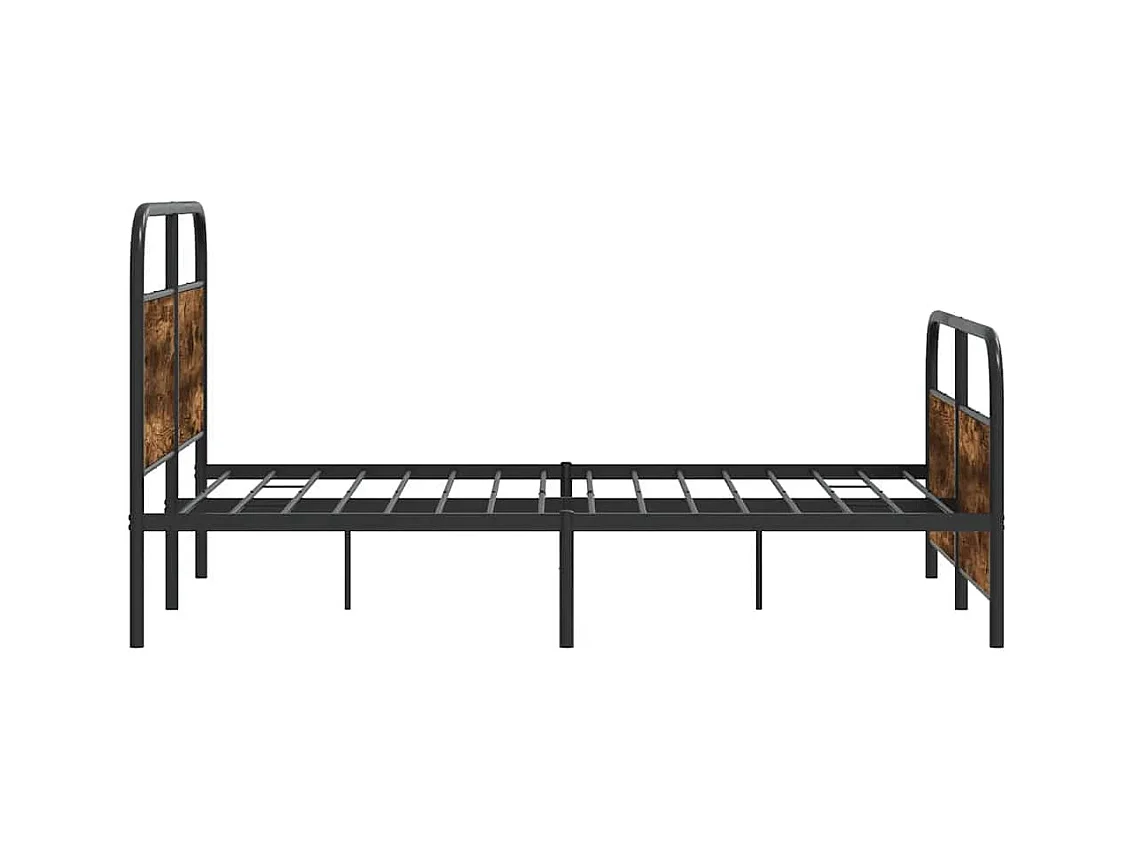 Bettgestell ohne Matratze 120x200 cm Räuchereiche Holzwerkstoff