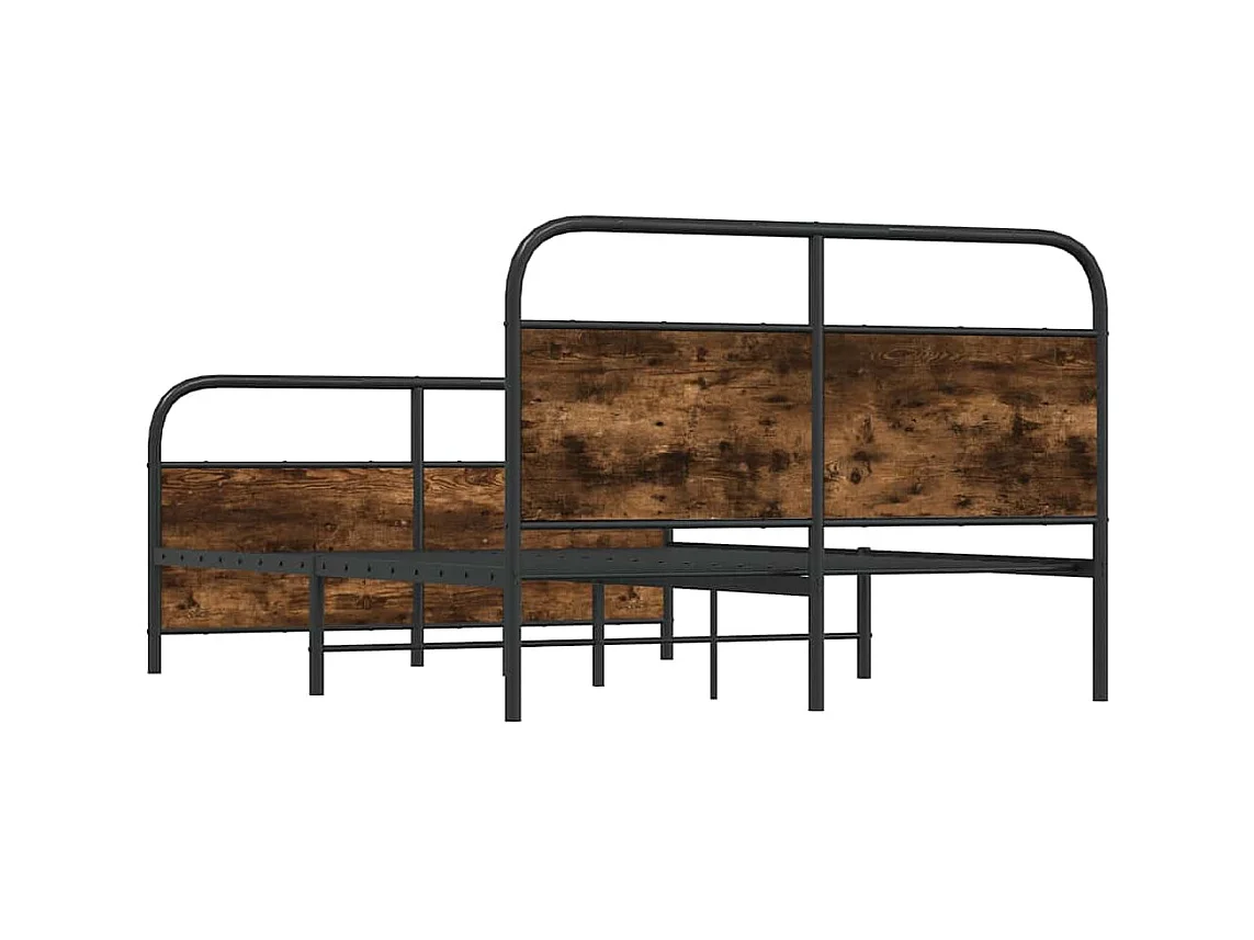 Bettgestell ohne Matratze 120x200 cm Räuchereiche Holzwerkstoff