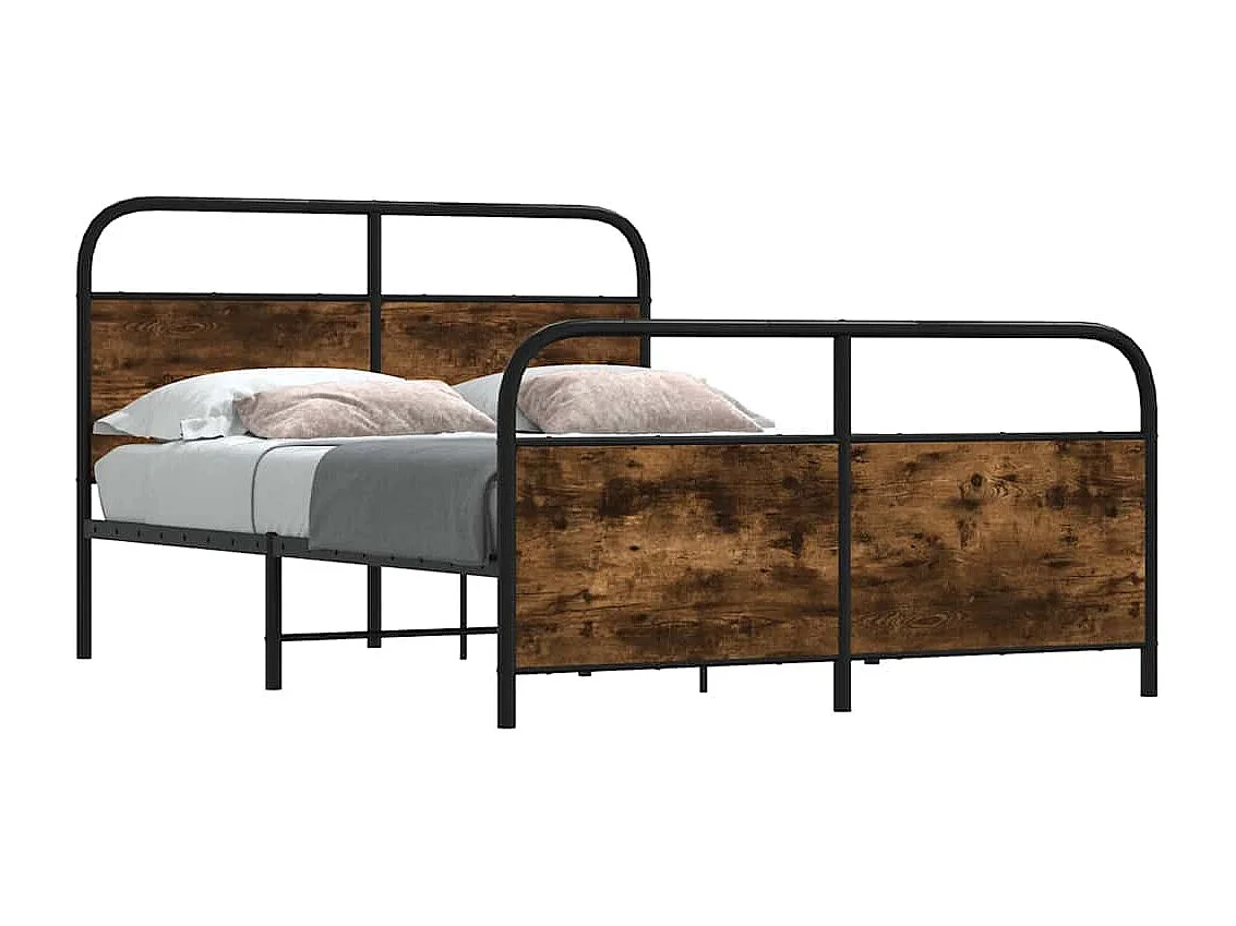 Bettgestell ohne Matratze 120x200 cm Räuchereiche Holzwerkstoff