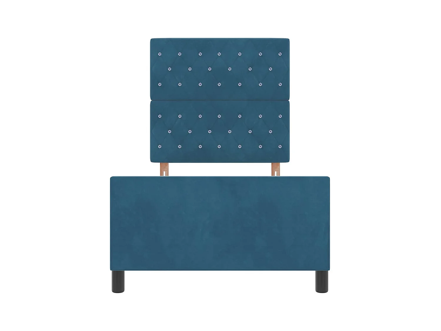 Bettgestell mit Kopfteil Dunkelblau 100 x 200 cm Samt
