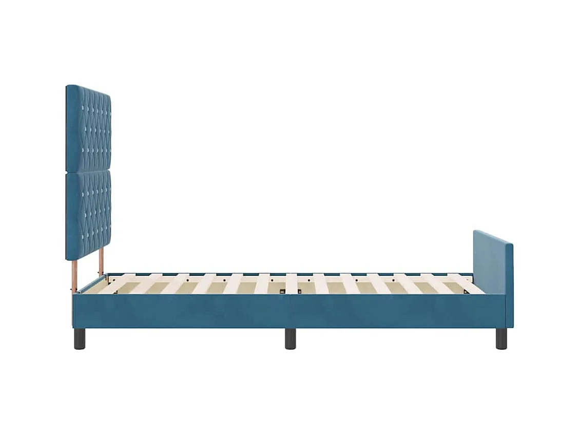 Bettgestell mit Kopfteil Dunkelblau 100 x 200 cm Samt