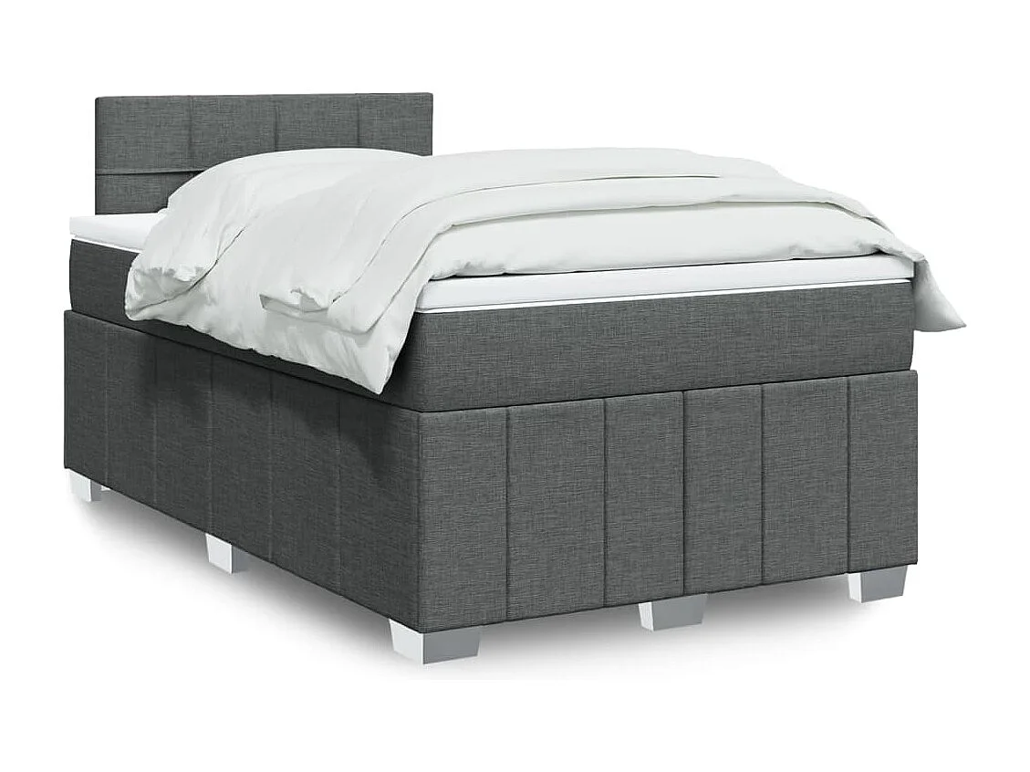 Boxspringbett mit Matratze Dunkelgrau 120x190 cm Stoff