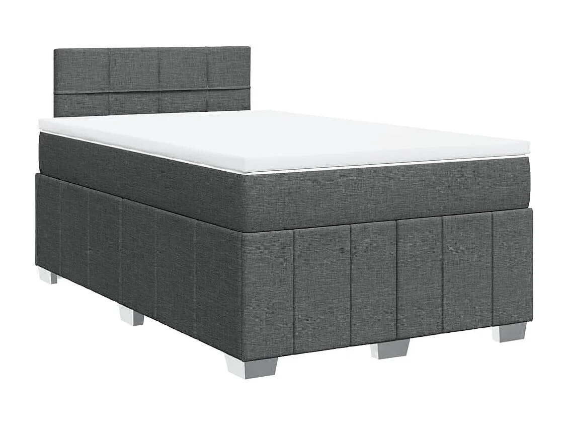 Boxspringbett mit Matratze Dunkelgrau 120x190 cm Stoff