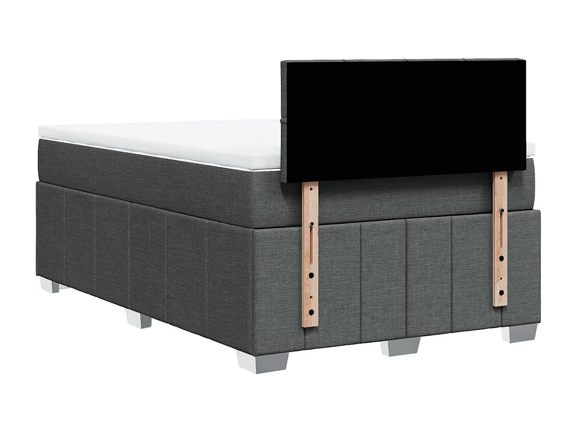Boxspringbett mit Matratze Dunkelgrau 120x190 cm Stoff