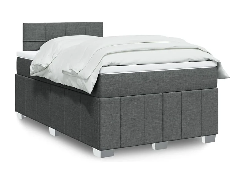Boxspringbett mit Matratze Dunkelgrau 120x190 cm Stoff