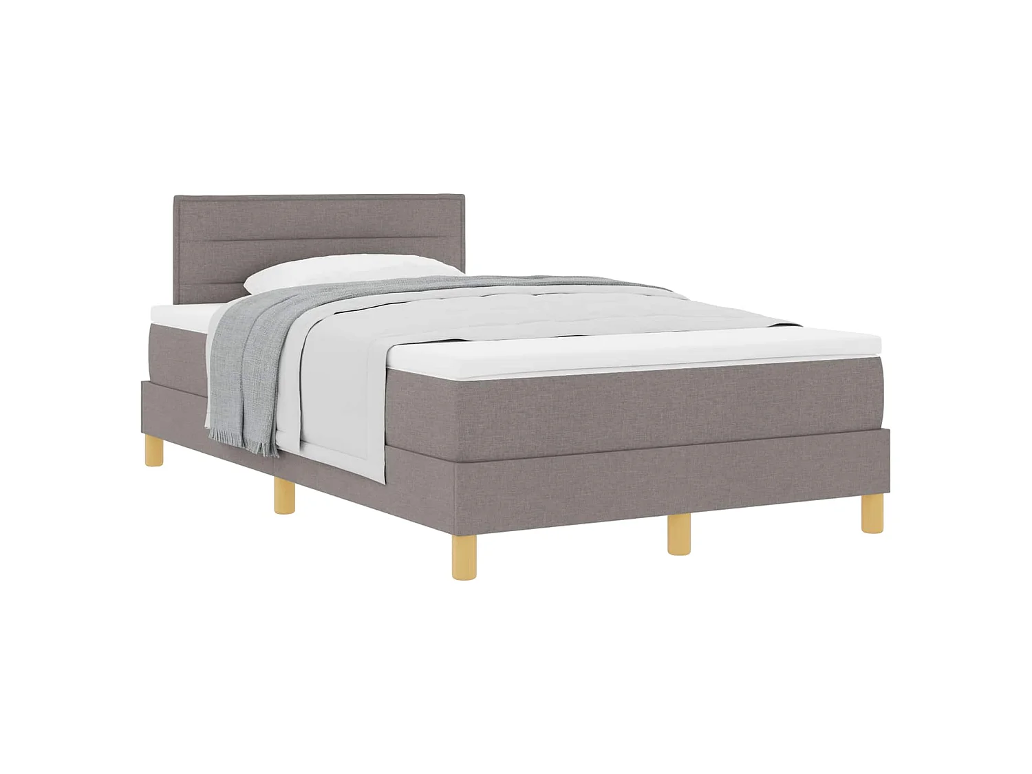 Boxspringbett mit Kissen mit Kopfteil Taupe 120 x 200 cm Stoff