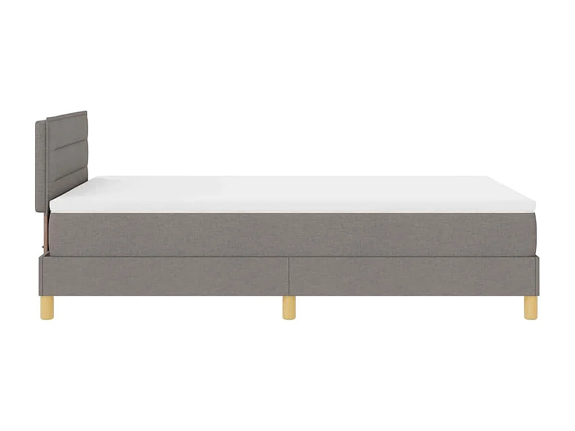Boxspringbett mit Kissen mit Kopfteil Taupe 120 x 200 cm Stoff