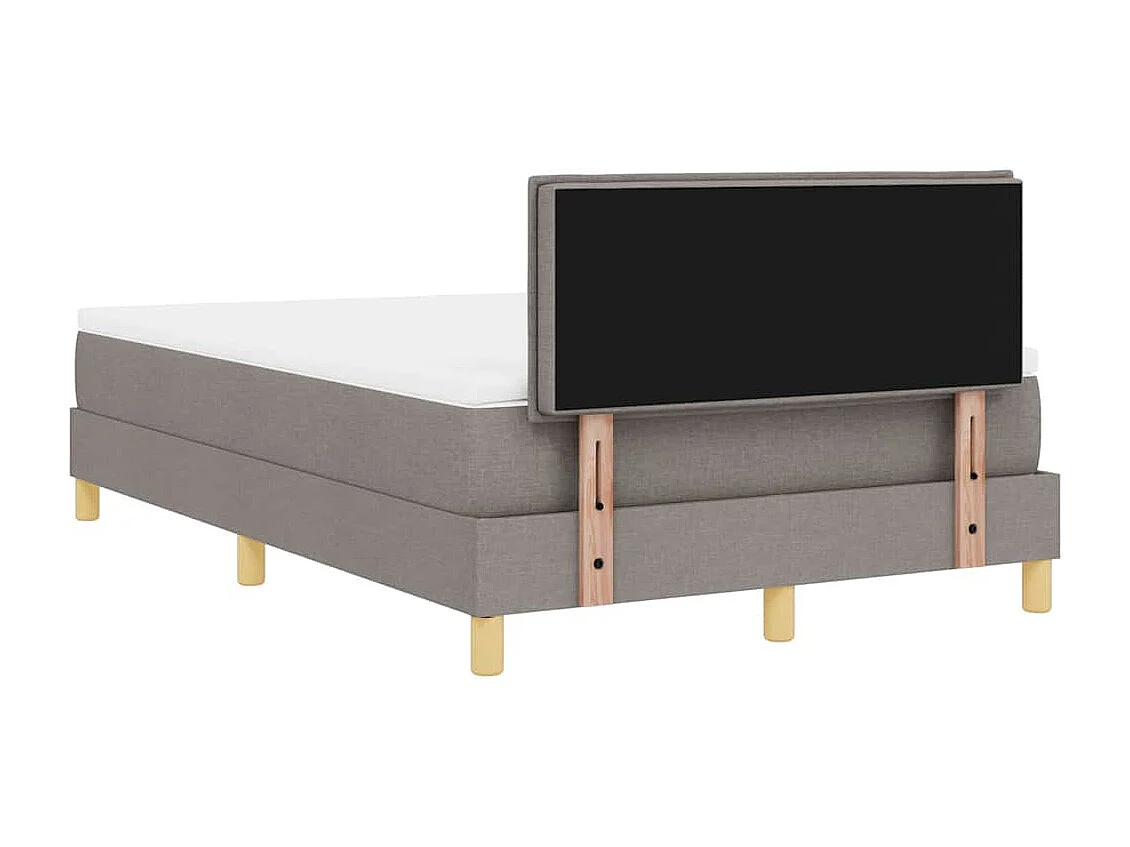 Boxspringbett mit Kissen mit Kopfteil Taupe 120 x 200 cm Stoff