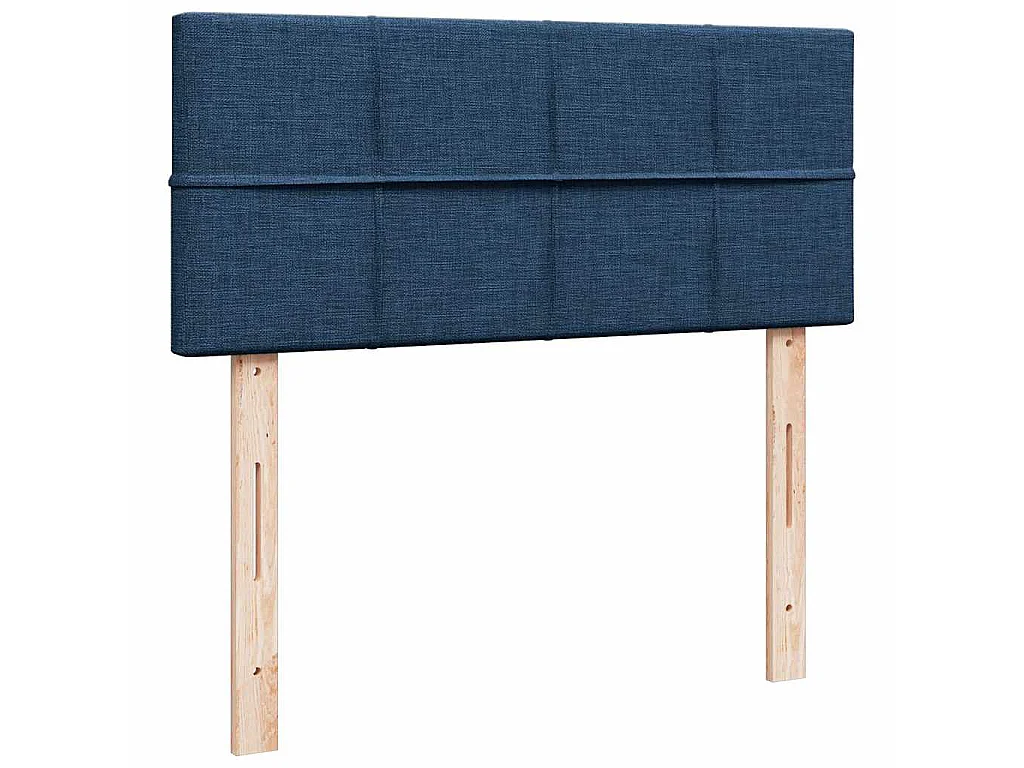 Pouf Letto con Materasso e LED Blu 120x200 cm in Tessuto