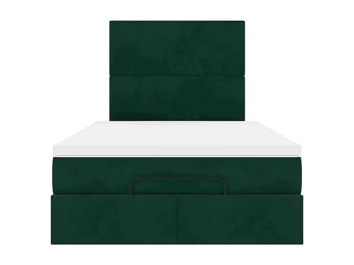 Cadre de lit ottoman avec matelas vert foncé 120x200 cm velours