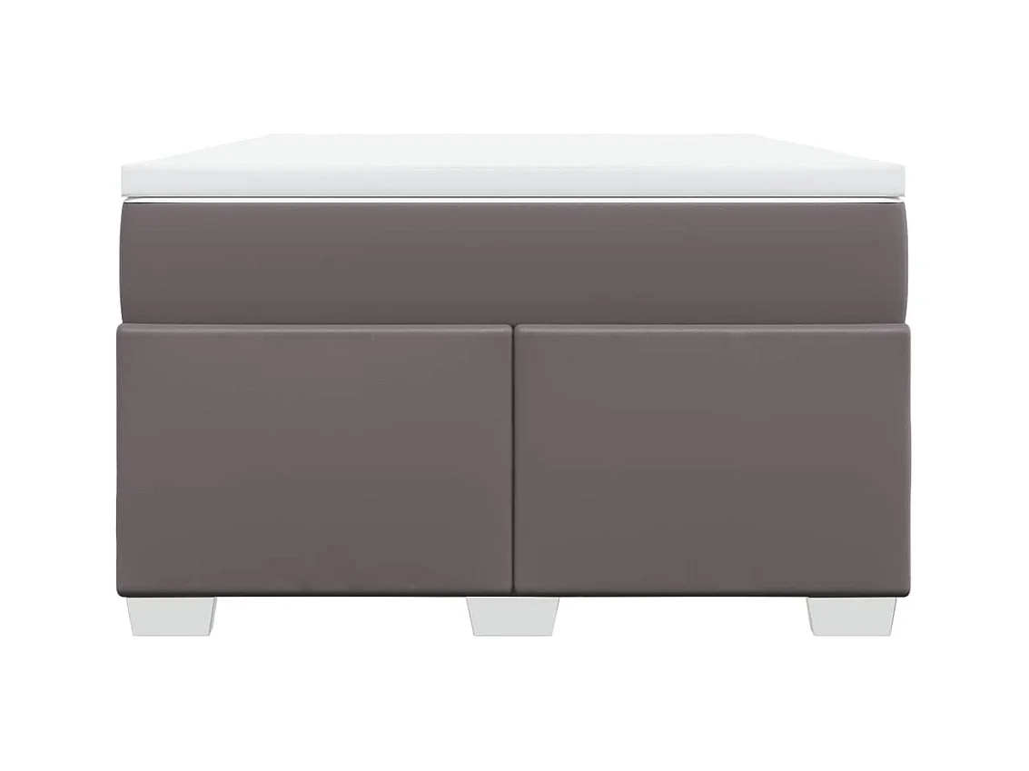 Sommier à lattes de lit avec matelas Gris 120x200 cm Similicuir