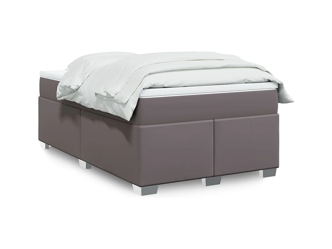 Giroletto a Molle con Materasso Grigio 120x200 cm in Similpelle