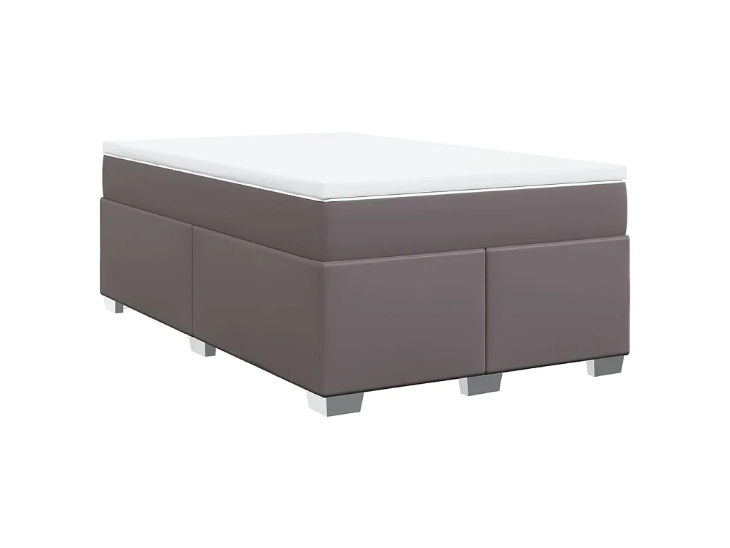 Giroletto a Molle con Materasso Grigio 120x200 cm in Similpelle